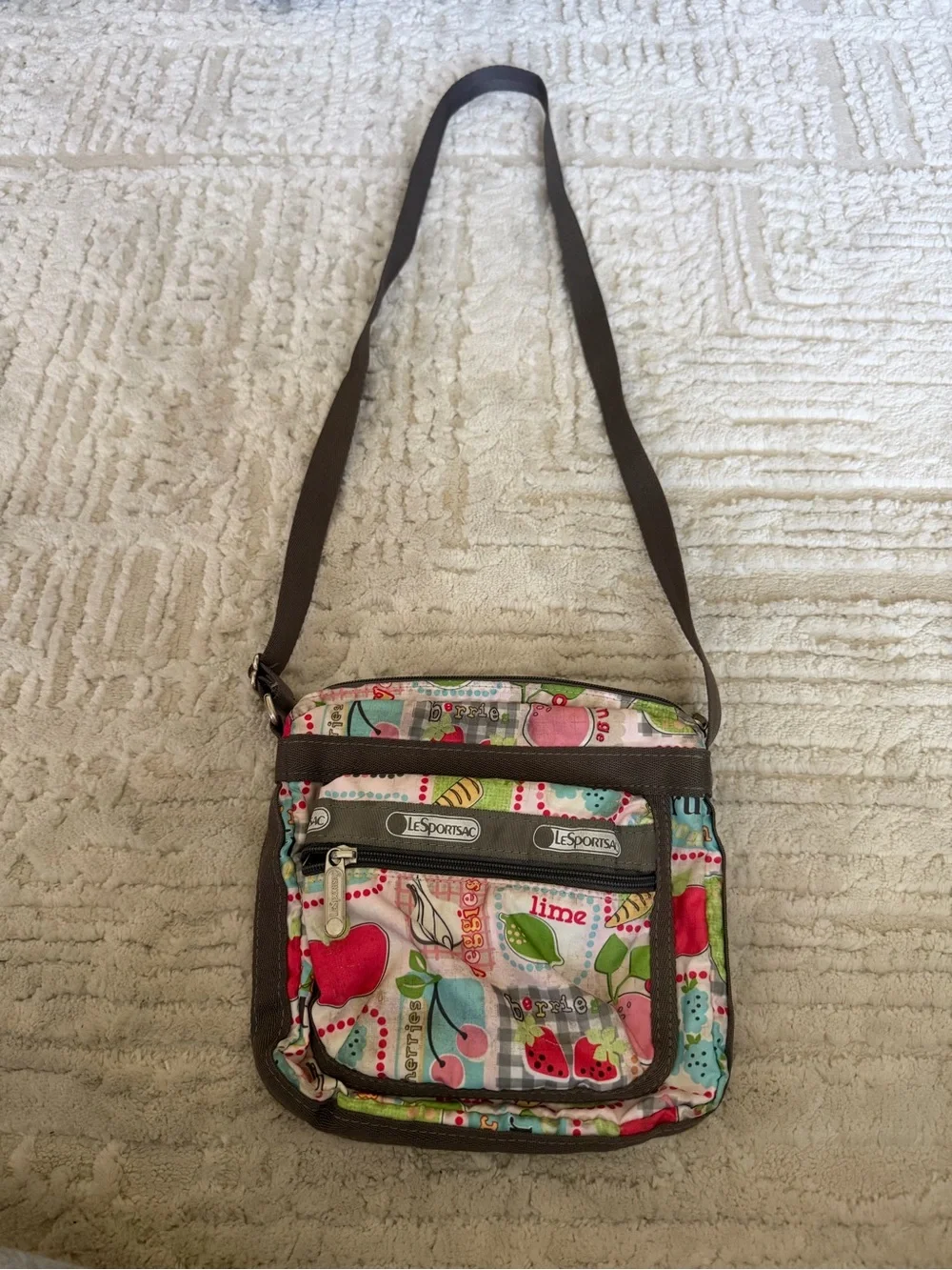 Lesportsac Small Crossbody Bag in Pink, Green, Red and Brown